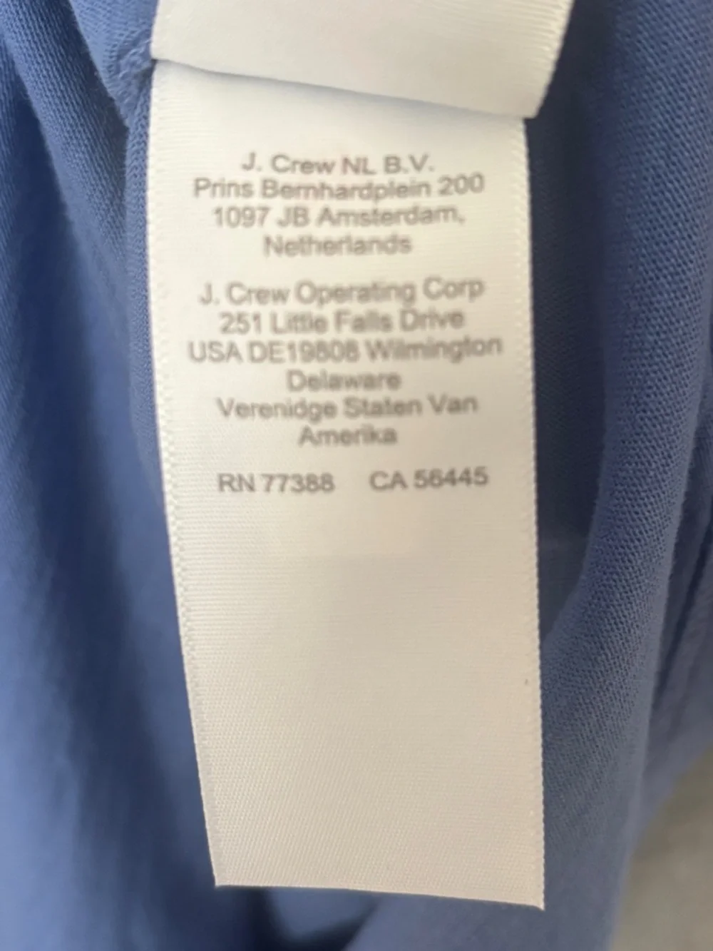 J. Crew NWT Short-sleeve vintage cotton V-neck tee XXL Blue